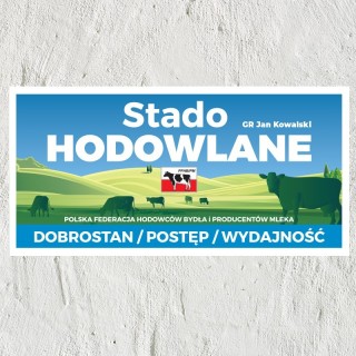 Duża tablica oborowa 200x100 cm – stado hodowlane